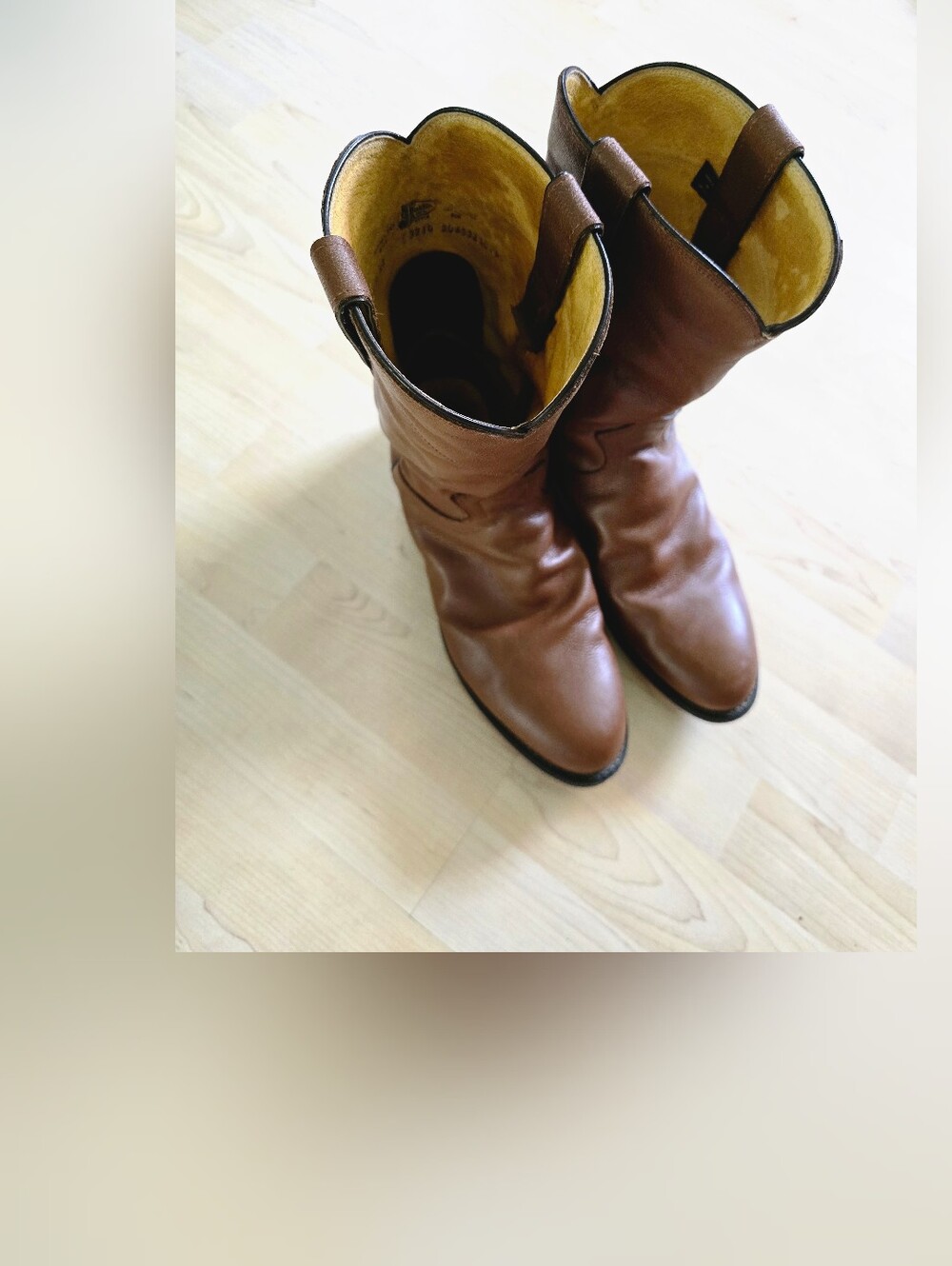 Justin Classic Brown Roper Boots Size 9 EE